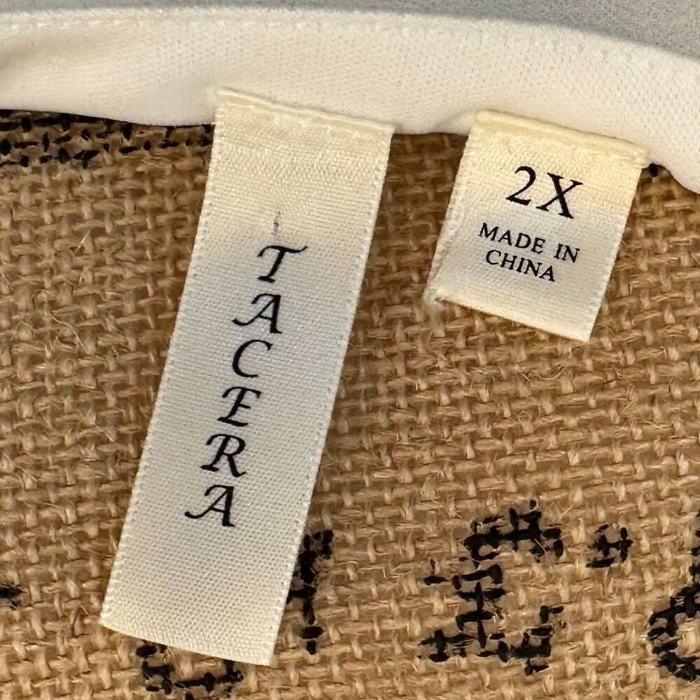 Tacera White Sleeveless Shift Dress w/ Gold Accent (2X) - Picture 4 of 4